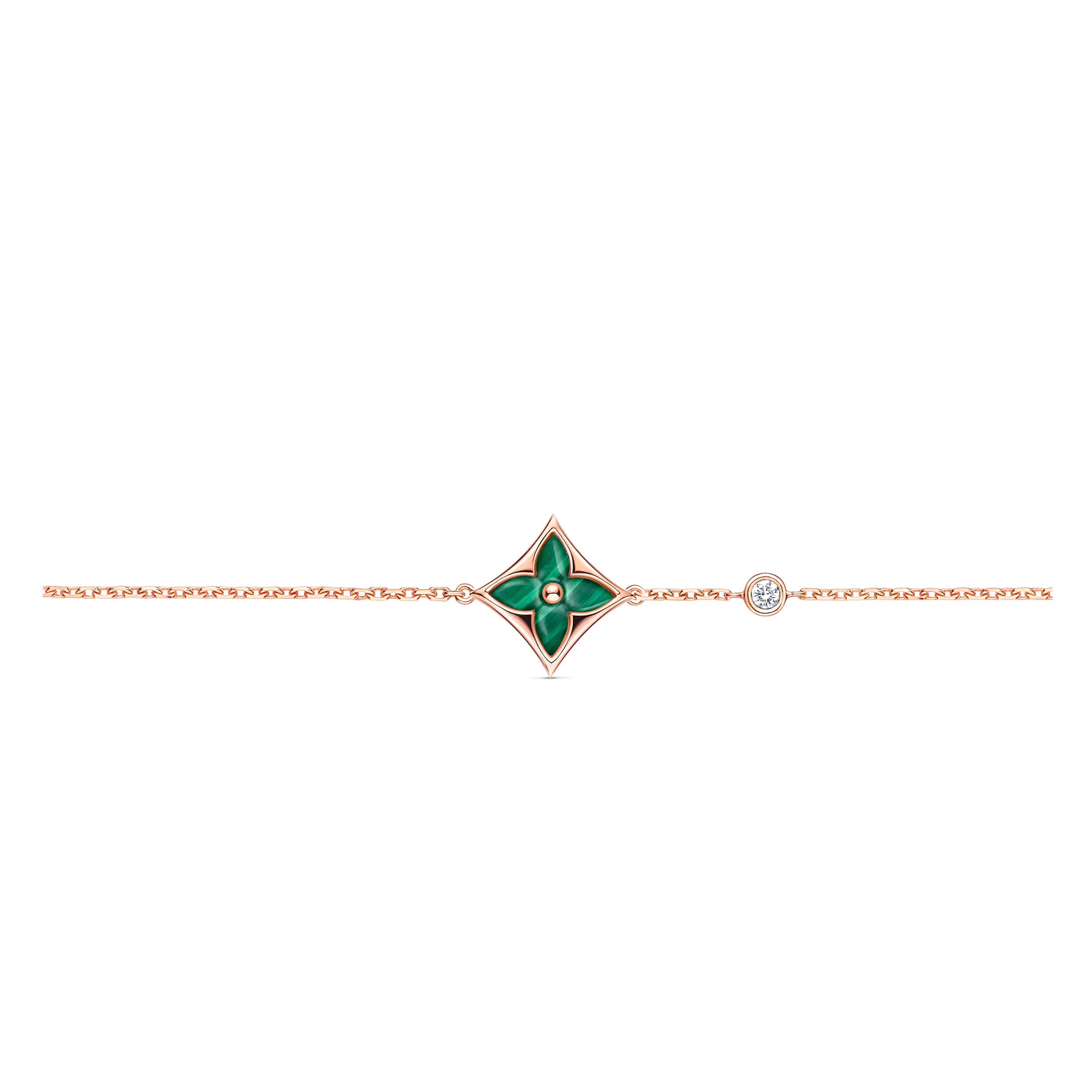 LOUIS VUITTON COLOUR BLOSSOM BB STAR BRACELET, PINK GOLD, MALACHITE AND DIAMOND Q05504